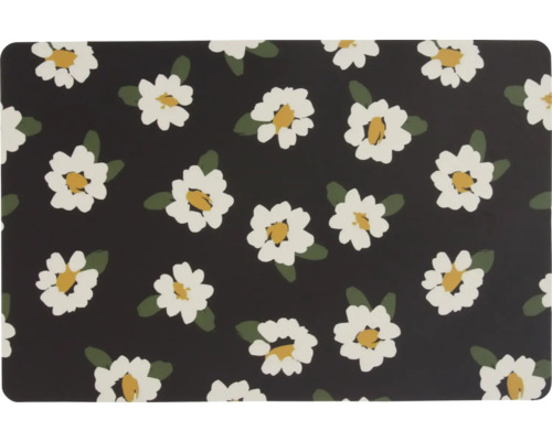 UNIQUE LIVING Placemat Summer bloemen zwart 43,5x28,5 cm