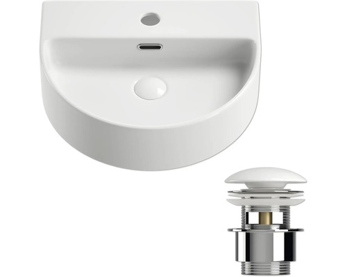 Keramische wastafel met afvoergarnituur