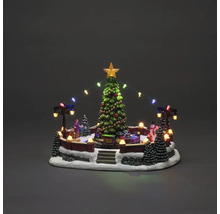 Kerstdorp met kerstboom, figuren, verlichting en decoratie