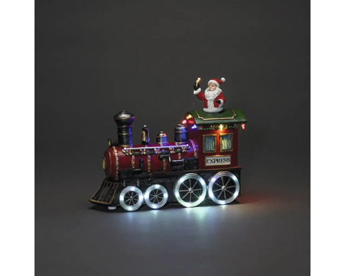 KONSTSMIDE Kerstverlichting LED trein met muziek 24 lampjes gekleurd Decoratief kersttreinfiguur met kerstman en verlichting voor feestelijke decoraties