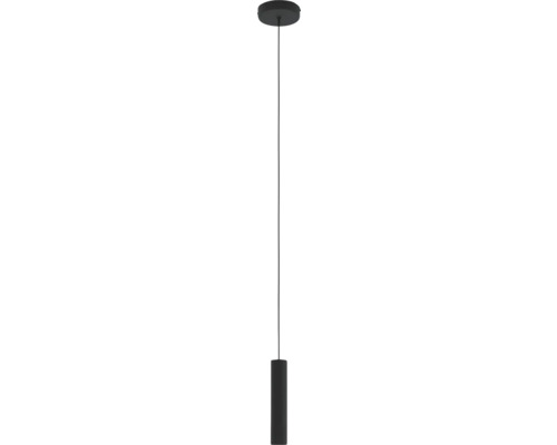 Zwarte hanglamp met cilindervormige lampenkap