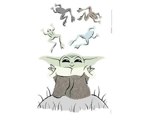 Muursticker met Yoda en kikkers