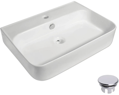 Keramische wastafel met afvoergarnituur