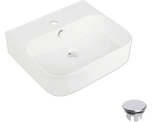 Keramische wastafel met afvoergarnituur