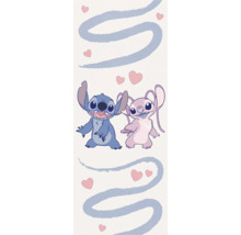 Illustratie met Stitch en Angel met harten en krullen