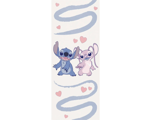 KOMAR Fotobehang vlies DX2-168 Disney Stitch Together Forever 100x250 cm Illustratie met Stitch en Angel met harten en krullen