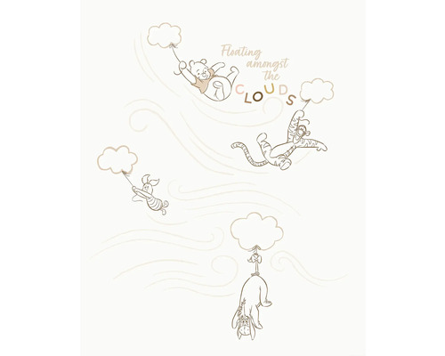 KOMAR Fotobehang vlies DX4-216 Disney Winnie The Poeh 200x250 cm Decoratief behang met Winnie de Poeh-motieven die aan wolken hangen