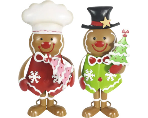 Twee peperkoekfiguren als kerstdecoratie