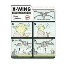 X-Wing Dagobah reddingsinstructies met illustraties en instructies voor het gebruik van de Force.