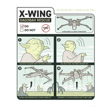 Instructies voor X-Wing Dagobah redding met illustraties en tekst.