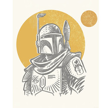 Illustratie van een Star Wars figuur met helm en harnas