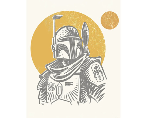 Illustratie van een Star Wars figuur met helm en harnas