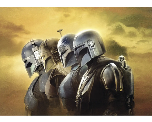 KOMAR Poster Star Wars The Mandalorian 50x70 cm Schilderij van vier Mandalorians in harnassen en helmen
