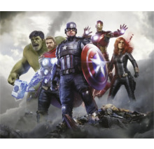 Afbeelding van de Avengers-figuren: Hulk, Thor, Captain America, Iron Man en Black Widow.