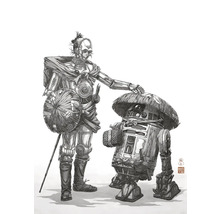 Tekening van twee robots in samoerai-kleding