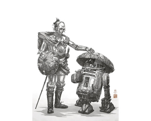 Tekening van twee robots in samoerai-kleding