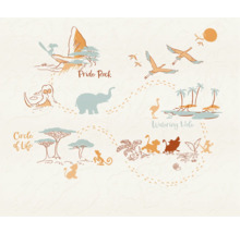 Geïllustreerde kaart met de stations De Leeuwenkoning