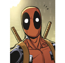 Illustratie van Deadpool met twee zwaarden