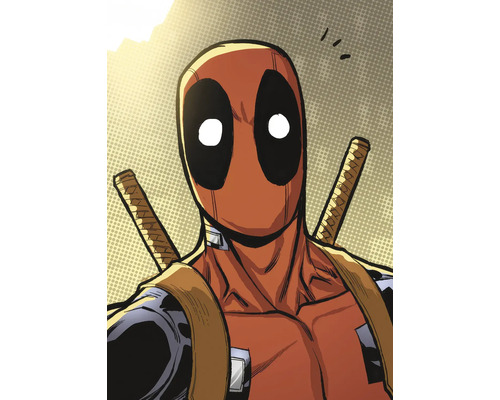 Illustratie van Deadpool met twee zwaarden