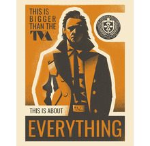 Poster met de tekst ''Dit is groter dan de TVA. Dit gaat over ALLES.''