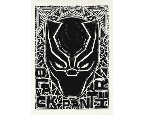 Black Panther masker grafische print voor wanddecoratie
