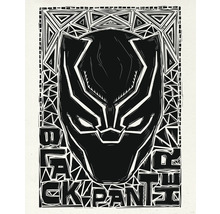 Illustratie van het masker van Black Panther met geometrisch patroon