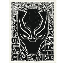 Illustratie van het Black Panther masker met geometrische patronen
