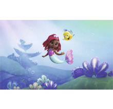 Illustratie van een zeemeermin met een visvriend in een onderwaterwereld