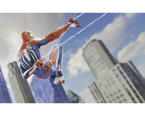 KOMAR Fotobehang vlies DX8-240 Marvel Spiderman Spider Web Shooting 400x250 cm Spider-Man-figuur voor wolkenkrabbers
