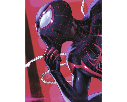 Close-up van Miles Morales als Spider-Man in kostuum