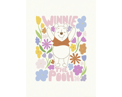 KOMAR Poster Disney Edition 5 Winnie de Poeh bloemen 50x70 cm Illustratie van Winnie de Poeh met bloemen en tekst