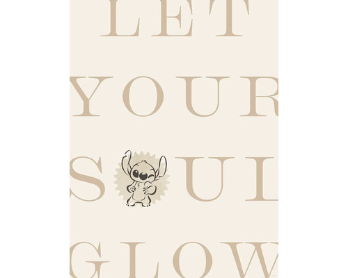 Let your soul glow belettering met Stitch illustratie