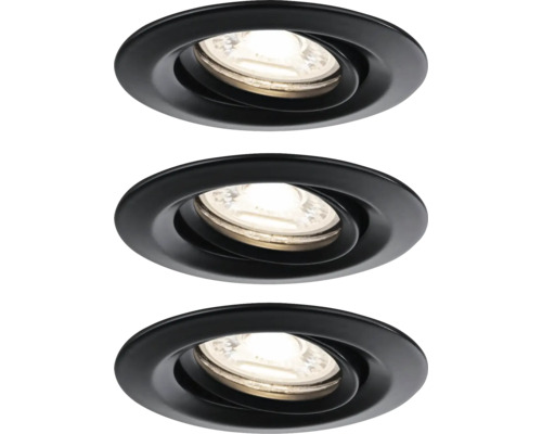 PAULMANN LED Inbouwspotset Nova Mini Plus Coin Ø 66 mm warmwit zwart mat, 3 stuks PAULMANN LED Inbouwspotset Nova Mini Plus Coin Ø 66 mm warmwit zwart mat, 3 stuks