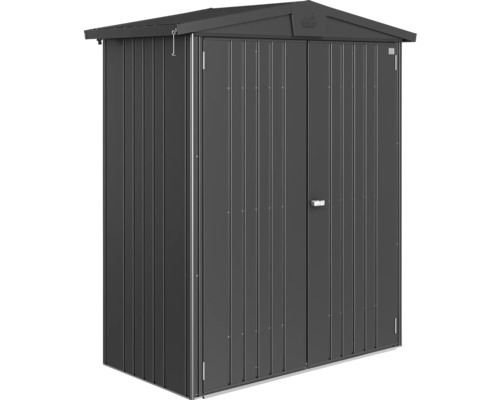 Metalen tuinkast met dubbele deur en zadeldak
