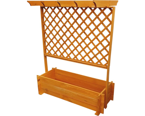 Houten plantenbak met klimrek