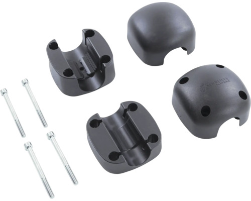 Set montageonderdelen, bestaande uit klemmen, afdekkappen en schroeven