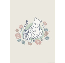 Illustratie van Winnie de Poeh en Knorretje omringd door bloemen