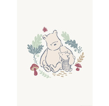 Illustratie van Winnie de Poeh en Knorretje met bladeren en paddenstoelen