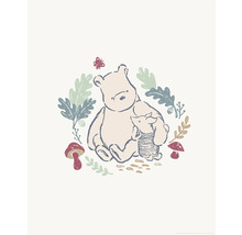 Illustratie van Winnie de Poeh en Knorretje met paddenstoelen en bladeren