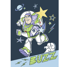 Illustratie van Buzz Lightyear met sterren en planeten