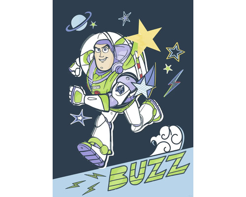 Buzz Lightyear muurschildering met sterren en planeten