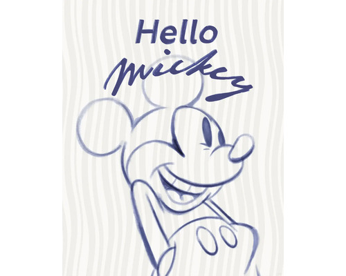 Illustratie van Mickey Mouse met de tekst Hallo Mickey