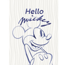 Illustratie van Mickey Mouse met de tekst Hallo Mickey