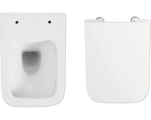 Wandcloset en toiletzitting van keramiek
