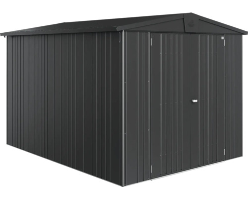 Metalen tuinhuis met een zadeldak voor de tuin