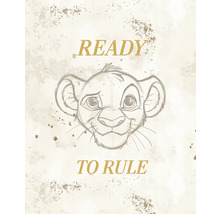 Schets van Simba uit De Leeuwenkoning met het opschrift Klaar om te regeren