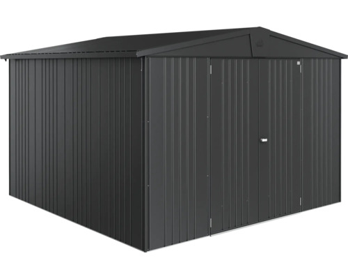 Metalen tuinhuis met dubbele deur voor de tuin