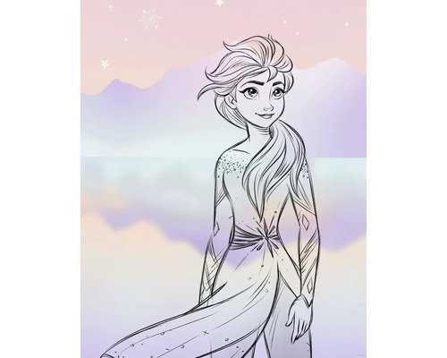 KOMAR Poster Disney Edition 5 Frozen Elsa 40x50 cm Illustratie van Elsa uit Frozen voor een berglandschap