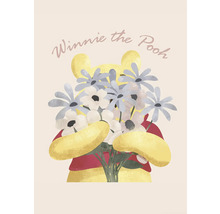 Illustratie van Winnie de Poeh met een boeket bloemen
