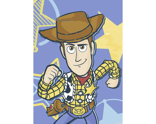 Illustratie van Cowboy Woody met hoed, overhemd, vest en riem